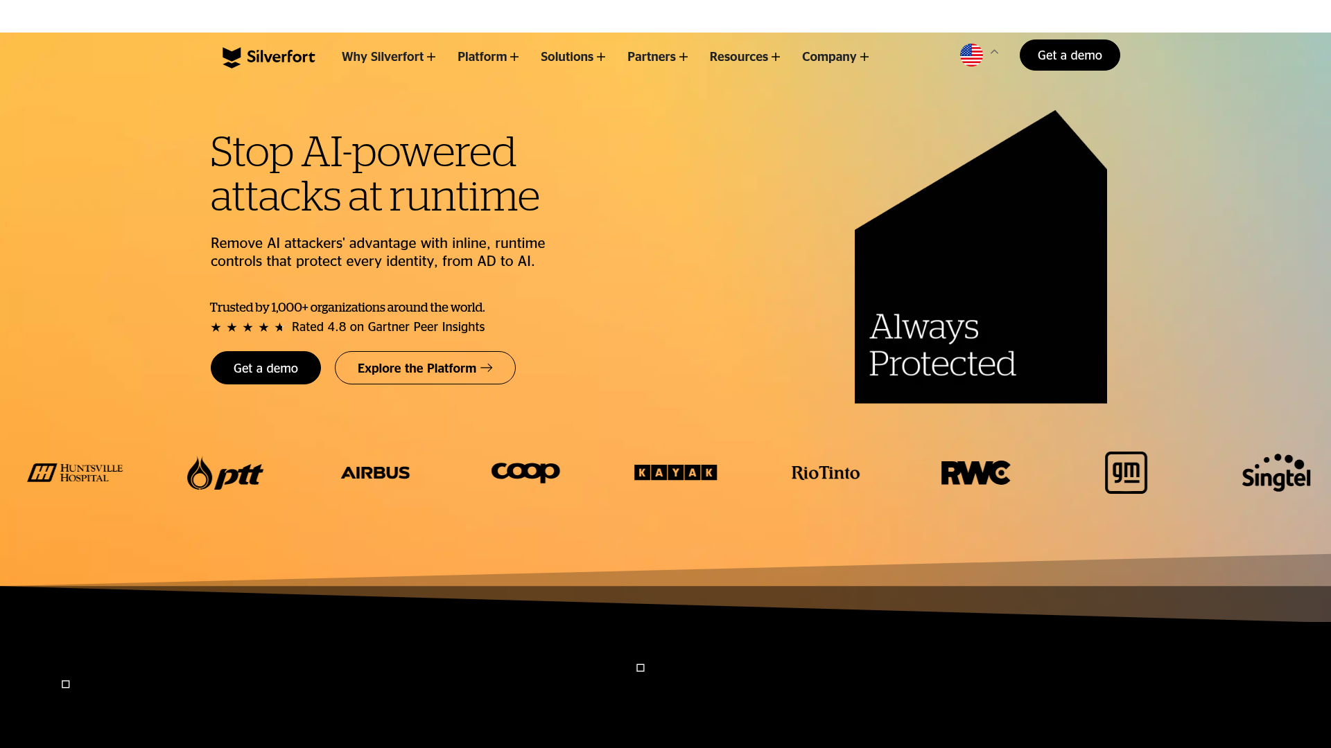 Silverfort homepage